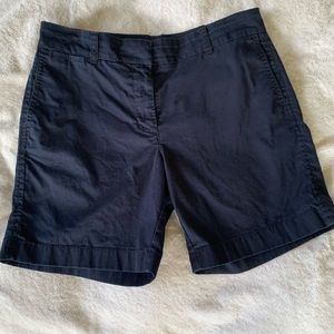 J Crew cotton twill navy shorts. Size 4.